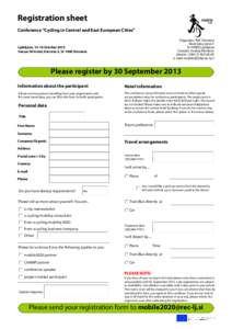 Registration sheet Conference 