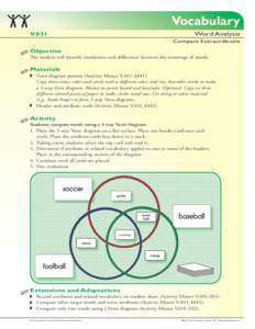 Vocabulary Word Analysis V.031  Compare Extraordinaire