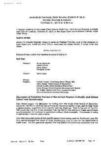 Minutes of the Hazel Crest School District #152.5 School Finance Authority Meeting - October 21, 2010