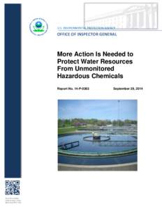 More Action Is Needed to Protect Water Resources From Unmonitored Hazardous Chemicals