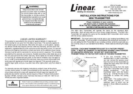 USA & Canada[removed] &[removed][removed]Toll Free FAX[removed]www.linearcorp.com