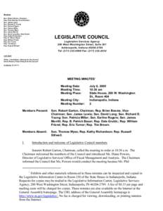 Members Sen. Robert Garton, Chairman Rep. Brian Bosma, Vice-Chairman Sen. James Lewis Sen. Richard D. Young Sen. Earline Rogers