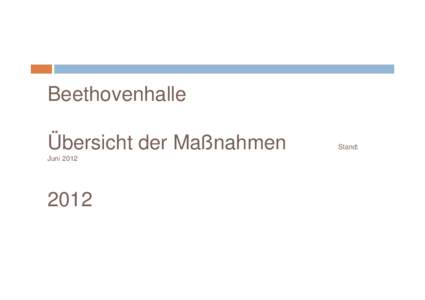 Beethovenhalle  Übersicht der Maßnahmen  2012