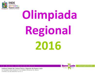 Olimpiada Regional 2016 Gimnasio Nuevo León Unido Voleibol Sala