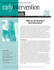 earlyIntervention ILLINOIS EARLY CHILDHOOD INTERVENTION CLEARINGHOUSE www.eiclearinghouse.org  Volume 21, Issue 2 • Summer 2008