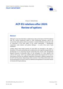 International development / ACP–EU Joint Parliamentary Assembly / Cotonou Agreement / Economic Partnership Agreements / European Centre for Development Policy Management / African /  Caribbean and Pacific Group of States / European Development Fund / EuropeAid Development and Cooperation / Cotonou / International relations / International economics / International trade