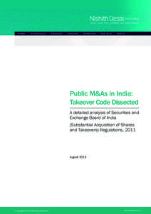 Securities and Exchange Board of India / Government of India / City Code on Takeovers and Mergers / Acquisitions /  mergers /  and takeovers terminology / Tender offer / Mergers and acquisitions / Business / Takeover