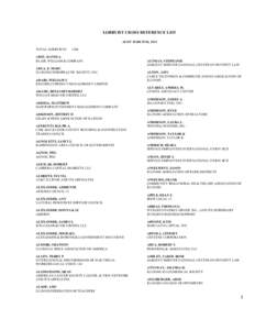 LOBBYIST CROSS REFERENCE LIST AS OF MARCH 06, 2014 TOTAL LOBBYISTS: 1568