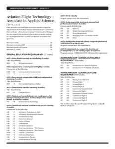 JACKSON COLLEGE GUIDE SHEETS • [removed]Aviation Flight Technology – Associate in Applied Science (AVFT.AAS) Basic ground school and flight instruction needed to meet the