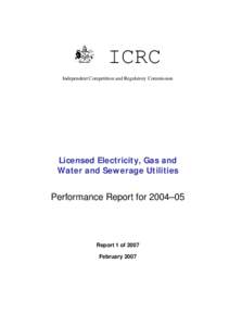 Licensed electricity, gas and water and sewerage utilities