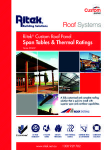 Roof Systems Ritek® Custom Roof Panel Span Tables & Thermal Ratings Version