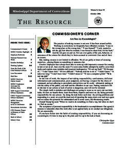 Volume 8, Issue 10  Mississippi Department of Corrections October 2006