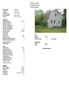 Oneida County Tax Sale Auction Real Property Municipality: Tax Map #: