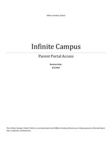 Milton Hershey School  Infinite Campus Parent Portal Access Revision Date: [removed]