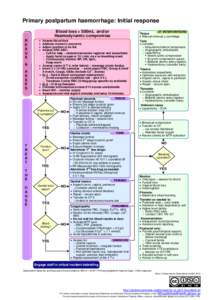 Primary postpartum haemorrhage initial response flowchart