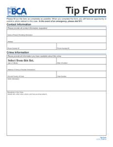 Minnesota Bureau of Criminal Apprehension Tip Form