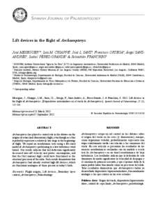 SPANISH JOURNAL OF PALAEONTOLOGY  Lift devices in the flight of Archaeopteryx