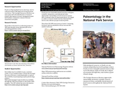 Zoology / Geology / National Fossil Day / National Park Service / Fossil / Vail Agenda / Paleontology / Biology / Fossils