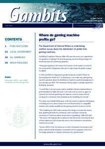 NEWSLETTER OF GAMBLING COMPLIANCE JUNE 2006 CONTENTS 1