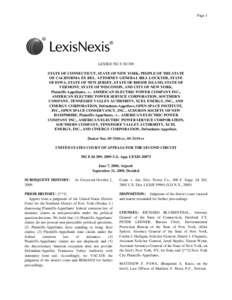 Page 1  LEXSEE 582 F.3D 309 STATE OF CONNECTICUT, STATE OF NEW YORK, PEOPLE OF THE STATE OF CALIFORNIA EX REL. ATTORNEY GENERAL BILL LOCKYER, STATE OF IOWA, STATE OF NEW JERSEY, STATE OF RHODE ISLAND, STATE OF