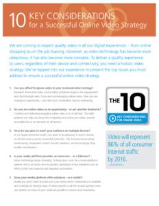 10  Key Considerations for a Successful Online Video Strategy