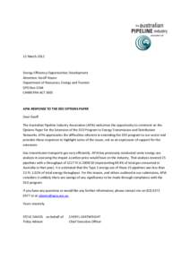 12 March[removed]Energy Efficiency Opportunities Development Attention: Geoff Houen Department of Resources, Energy and Tourism GPO Box 1564