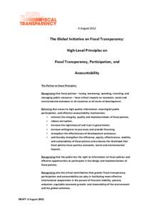    4	
  August	
  2012	
     The	
  Global	
  Initiative	
  on	
  Fiscal	
  Transparency:	
  