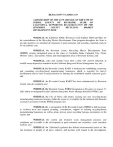 RESOLUTION NUMBER 3138 A RESOLUTION OF THE CITY COUNCIL OF THE CITY OF PERRIS, COUNTY OF RIVERSIDE,