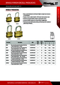 Master Lock Retail - Brass Finish Excell Padlocks