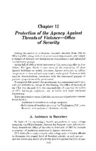 Commission on CIA Activities within the United States: Chapter 12 - Protection of the Agency Against Threats of Violence--Office of Security