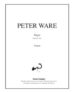 PETER WARE Elegie Flute/Alto Flute Urtext