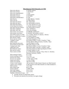 Miscellaneous NSCS Records at LVMS Most wins (driver): Most wins (owner): Most wins (manufacturer): Most poles (driver): Most poles (owner):