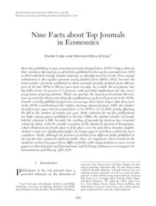 Journal of Economic Literature 2013, 51:1, 144–161 http:www.aeaweb.org/articles.php?doi=jelNine Facts about Top Journals in Economics David Card and Stefano DellaVigna*