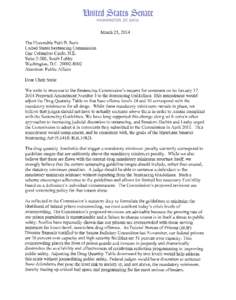 Public Comment from Members of the U.S. Senate Judiciary Committee on Proposed Amendments to the Federal Sentencing Guidelines