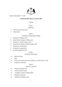 Statutory Document NoTHE BUILDING REGULATIONS 2007 Contents PART 1 GENERAL 1.