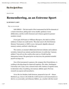 Remembering,	
  as	
  an	
  Extreme	
  Sport	
  -­‐	
  NYTimes.com  http://well.blogs.nytimes.com[removed]remembering-­‐... Mind	
  NYT	
  NOW