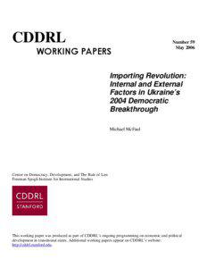 CDDRL WORKING PAPERS