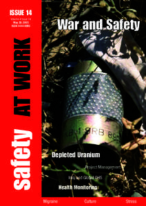 ISSUE 14  safety AT WORK Volume 4 Issue 14 May 20, 2003