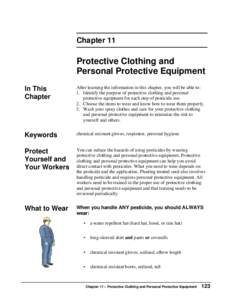 Chapter 11  Protective Clothing and Personal Protective Equipment In This Chapter