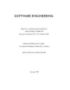 SOFTWARE ENGINEERING  Report on a conference sponsored by the