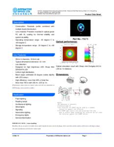 Unit 531, Enterprise Place, Hong Kong Science Park, 5 Science Park West Avenue, Shatin, N.T., Hong Kong Tel: (, Fax: (Website: http://www.diffractive-optics.com Product Data Sheet