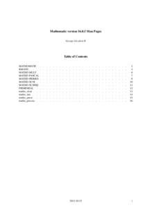 Mathomatic version[removed]Man Pages George Gesslein II Table of Contents MATHOMATIC RMATH . . .