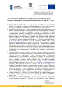 Zasady płatności zaliczkowych i ich rozliczania w ramach Regionalnego Programu Operacyjnego Województwa Świętokrzyskiego na lata 2007 – Płatności zaliczkowe jako jedna z form finansowania wydatków w ram