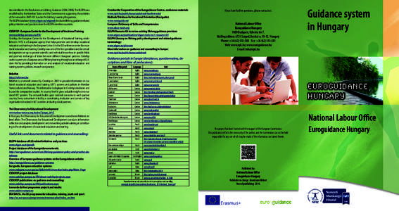 ties identified in the Resolutions on Lifelong Guidance (2004, The ELGPN was established by the Member States and the Commission is supporting the activities of the network inunder the Lifelong Learning