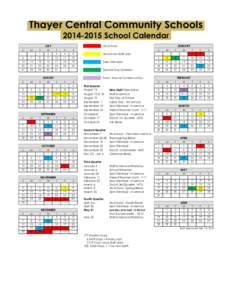 Thayer Central Community Schools[removed]School Calendar JULY S