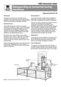 HSE information sheet Safeguarding at horizontal boring machines Engineering Sheet No 28