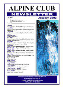 ALPINE CLUB NEWSLETTER