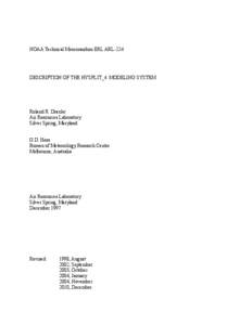 NOAA Technical Memorandum ERL ARL-224  DESCRIPTION OF THE HYSPLIT_4 MODELING SYSTEM Roland R. Draxler Air Resources Laboratory