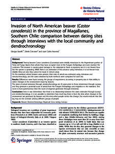 Invasion of North American beaver (Castor canadensis) in the province of Magallanes, Southern Chile: comparison between dating sites through interviews with the local community and dendrochronology