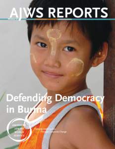Defending Democracy in Burma Refugee child from Burma with traditional sun protection, Thailand. Joe Levy, M.D.  Winter 07